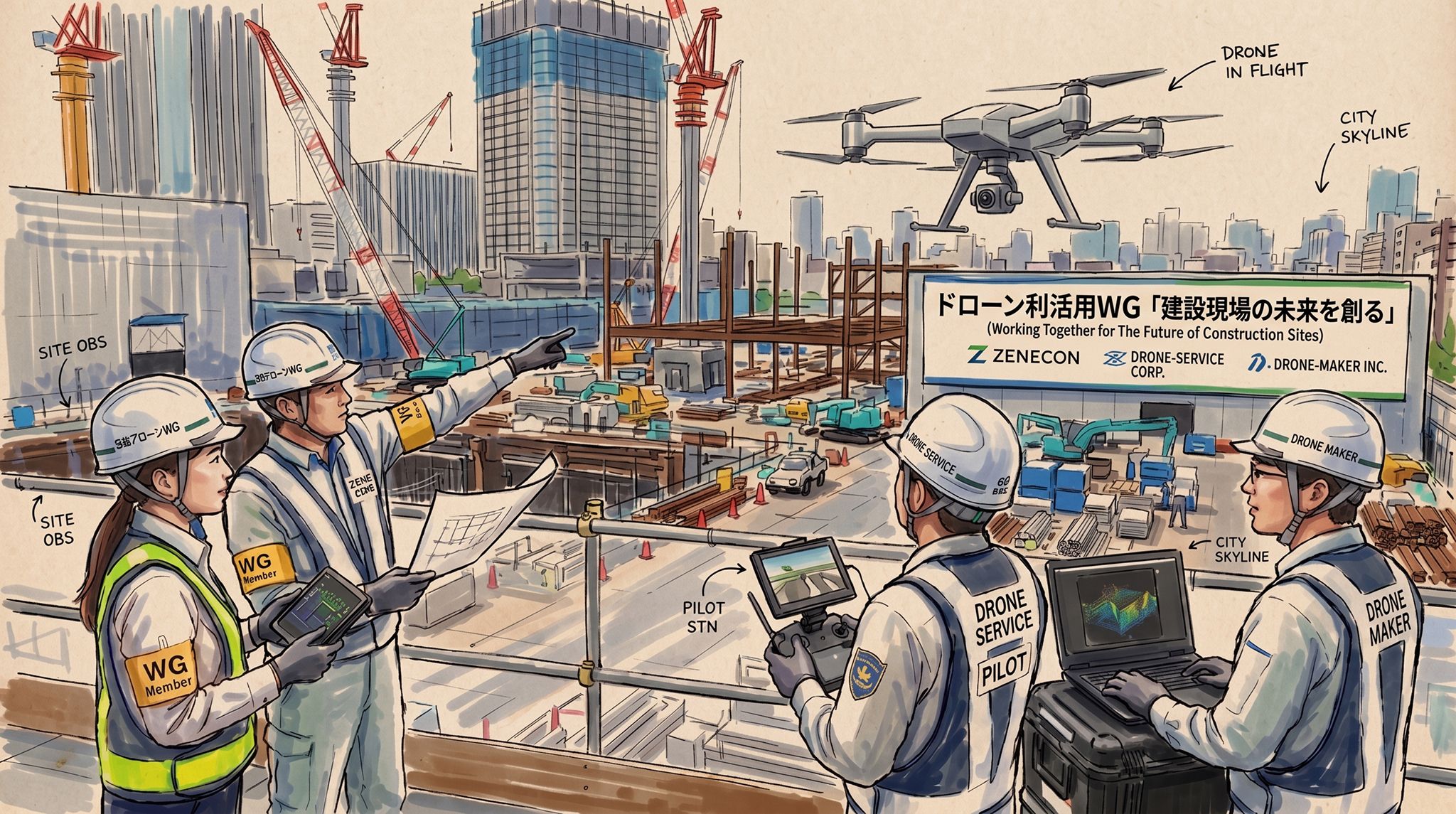 各社によるドローン利活用事例の情報共有と現場での困り毎の相談